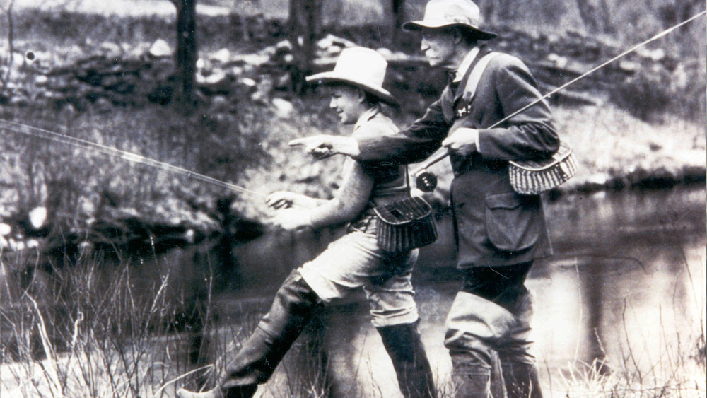 Gifford Pinchot and his son fishing circa 1930