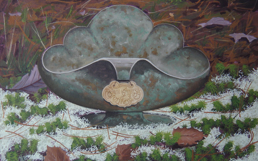 Marie Liu Zimmermann's Copper Footed Bowl on Lichen