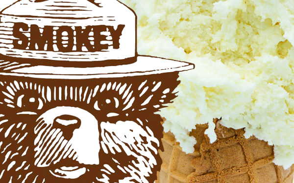 Smokey Bear and ice cream